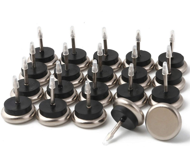 Furnigear Dia Nail On Furniture Glides for Chairs, Tables - Furnigear Nickel Base Cushioned Furniture Nails - Allowing Chairs to Glide Effortlessly Over Carpet Floors (3/4", 20 Pack-Grey) - Image 1